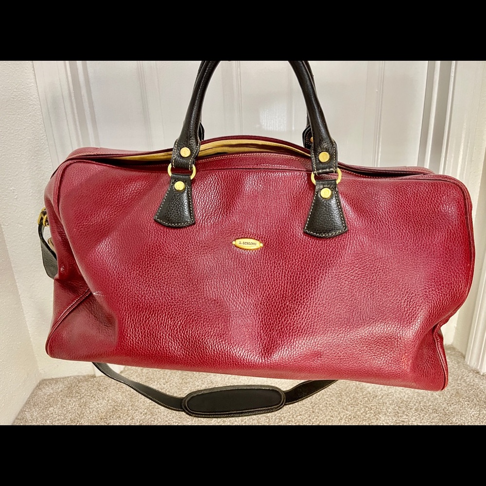 A. Testoni Large Leather Duffle Bag